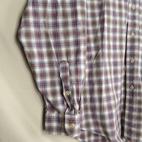 Vintage Tommy Hilfiger Button Up Shirt Long Sleeve Brown Plaid Men's Medium - Picture 5 of 11